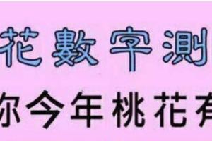 心理測試：選一組數字，看你年底桃花旺不旺？
