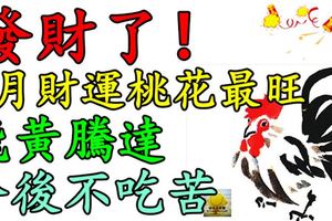 發財了！3月財運桃花最旺的的生肖，飛黃騰達，今後不吃苦