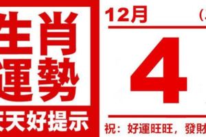 生肖運勢，天天好提示（12月4日）