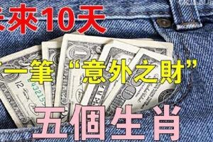 未來10天有一筆意外之財進口袋的5大生肖，你上榜了嗎？