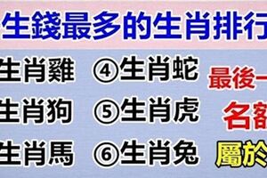 十二生肖一生錢最多的生肖排名，快看看你排第幾名