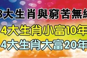 8大生肖與窮受苦無緣