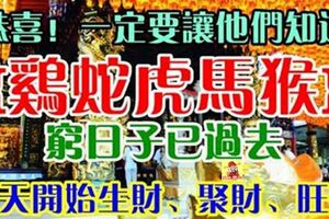 恭喜！一定要讓他們知道，窮日子已過去，今天開始生財、聚財、旺財