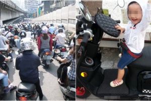 傻眼！「機車載人禁令」這樣要怎麼載小孩？網友崩潰：難怪沒什麼人要生孩子了…