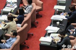 藍綠實力懸殊　審年改法案綠委滑手機解悶