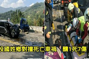 南投國姓鄉對撞死亡車禍　釀1死7傷