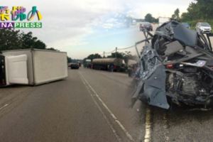 疑超車不遂！轎車與3輛羅釐連環撞！23歲男司機當場夾斃！