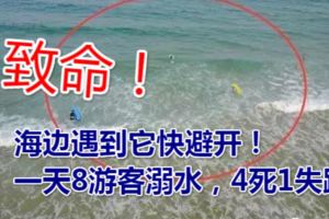 致命！海邊遇到它快避開！一天8遊客溺水，4死1失蹤！