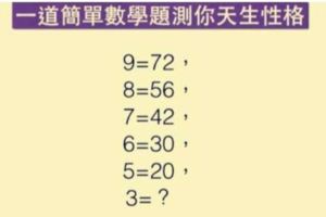 準爆了！從一道數學題，看出你的性格以及適合的工作型態！快來測看看吧~