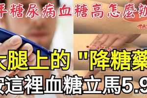 8年糖尿病血糖高怎麼辦？大腿上的「降糖藥」，按這裡血糖立馬5.9！