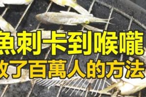 分享！魚刺卡到喉嚨救了百萬人的方法！