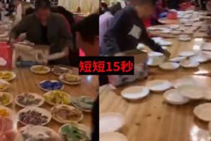 大陸觀光客好嚇人！四大桌菜餚「15秒全淨空」大媽搶菜搶出火藥味…網驚:我看了什麼(影