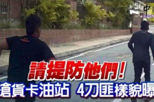 請提防他們！專搶貨卡油站4刀匪樣貌曝光