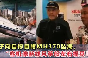 男子自稱曾親眼目睹MH370客機，「客機像斷線風箏般左右搖晃！」！