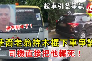 【疑超車引發爭執】華裔老翁持木棍下車爭論，司機直接把他輾死！過不到年了！