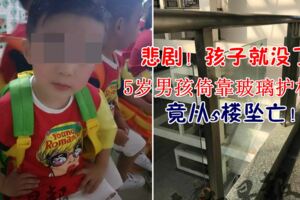 悲劇！轉眼間孩子就沒了！5歲男孩倚靠玻璃護欄，竟從5樓墜亡！多少家長真正在乎過這個問題？