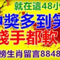 就在這48小時，中獎多到笑，賺錢手都軟。上榜生肖留言8848178！