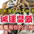 12生肖中誰在明年財源廣進，鴻運當頭，快來看看有你的上榜了麼？