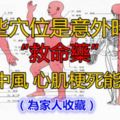 這些穴位是意外時的「救命藥」，突發中風，心肌梗死能救命，您的轉發能救人，為家人收藏吧