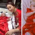 孩子一百天，咸素媛一家身穿中國傳統服裝拍照，結婚時還不願意穿