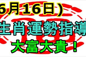 2017年6月16日生肖運勢指導！大富大貴！