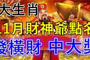 財神爺點名，11月財運旺盛，發橫財中大獎的7大生肖！財神賜你黃金萬兩，快打開接財神吧！