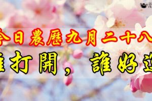 今日農歷九月二十八祝福大家又順又發！誰打開，誰好運！