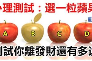 心理測試：四粒蘋果裡面選一個，測試你離發財還有多遠