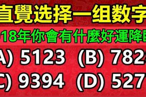 直覺選擇一組數字，看看2018年你會有什麼好運降臨？