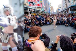 Cosplay正妹《五木あきら》的「魔物獵人」麒麟裝圍起360度人牆魅力無法擋