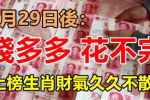 4月29日後，錢多多，花不完。上榜生肖財氣旺久久！