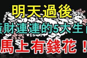 明天過後，橫財連連的5大生肖，馬上有錢花！