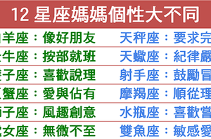 12星座媽媽個性大不同