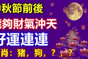 中秋節前後能夠財氣沖天好運連連的四大生肖