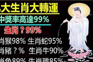 9大生肖大轉運，頭獎率高達99%，恭喜你又上榜了