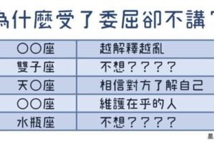 「寶寶心裡苦，但寶寶不說！」這些星座為什麼受了委屈卻不說？真相好讓人「鼻酸」！