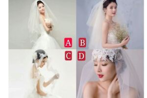 4個戴頭紗的新娘，憑直覺選擇一個測你的婚姻態度正確嗎？