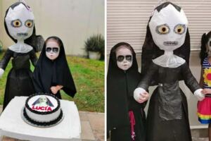 3歲女孩辦「鬼修女主題生日派對」　鬼修女娃娃、蛋糕照瘋傳：酷慘了