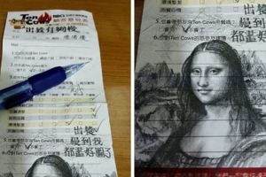 這個無聊的顧客在餐廳裡隨手亂塗鴉，竟然在國際媒體上爆紅！沒想到網友一看到都笑趴，因為...
