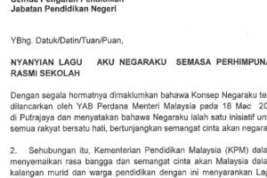 NYANYIAN"AKUNEGARAKU"SEMASAPERHIMPUNANRASMISEKOLAH