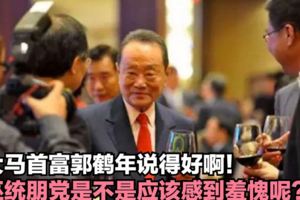大馬首富郭鶴年說得好啊！巫統朋黨是不是應該感到羞愧呢？！
