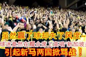 雖然贏了球卻失了風度~大馬球迷竟然在觀眾席上高唱「新加坡是狗」引起新馬兩國掀罵戰！