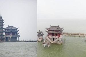 這座古蹟建築，一年只出現一次，其餘時間全部沉入湖水中！