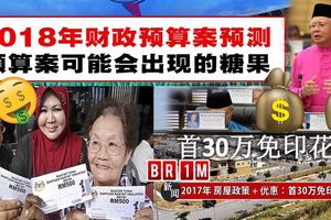 來臨的2018年大馬財政預算案，很多專家預算案可能會出現的派糖果