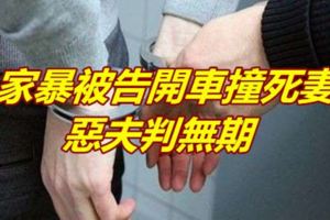 家暴被告開車撞死妻惡夫判無期