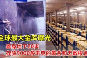 全球最大金庫曝光置身地下20米存放9000多千克的黃金和無數根金條！