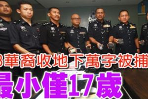 3華裔收地下萬字被捕最小僅17歲