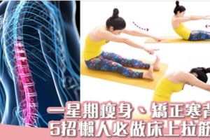 拉筋操5招一星期瘦腰修腹兼矯正寒背