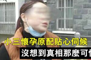 小三懷孕原配貼心伺候沒想到真相那麼可怕