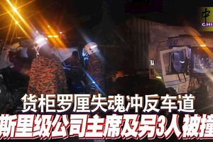 貨櫃羅釐失魂沖反車道，丹斯裡級公司主席及另3人被撞死